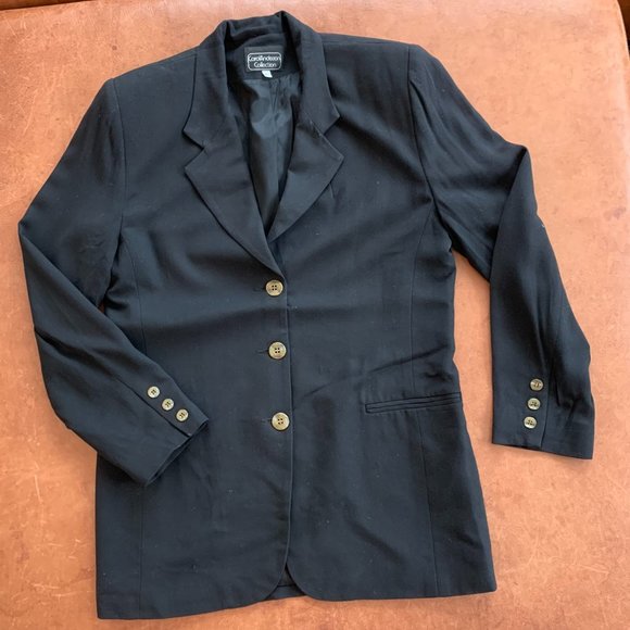 Carol Anderson Collection Jackets & Blazers - VINTAGE Early 90s Carol Anderson Collection Blazer, Black, Wms Sz 6